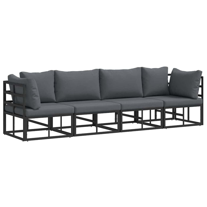 Set de canapele pentru grădină 4 pcs Negru 283 x 71.5 x 71 cm - WALTI WALTI