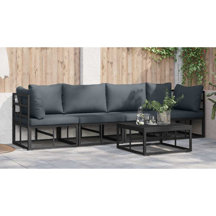 Set de canapele pentru grădină 5 pcs Negru 70 x 70 x 32 cm - WALTI WALTI
