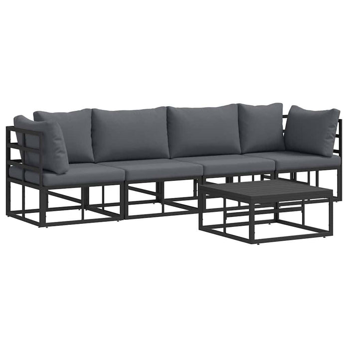 Set de canapele pentru grădină 5 pcs Negru 70 x 70 x 32 cm - WALTI WALTI