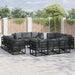 Set de canapele pentru grădină 12 pcs Negru 213 x 71.5 x 71 cm - WALTI WALTI