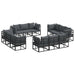 Set de canapele pentru grădină 12 pcs Negru 213 x 71.5 x 71 cm - WALTI WALTI