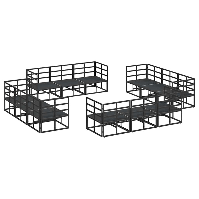 Set de canapele pentru grădină 12 pcs Negru 213 x 71.5 x 71 cm - WALTI WALTI