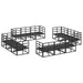 Set de canapele pentru grădină 12 pcs Negru 213 x 71.5 x 71 cm - WALTI WALTI