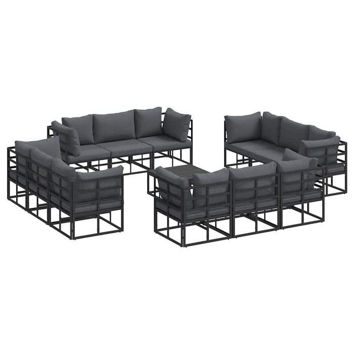 Set de canapele pentru grădină 13 pcs Negru 70 x 70 x 32 cm - WALTI WALTI