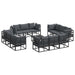 Set de canapele pentru grădină 13 pcs Negru 70 x 70 x 32 cm - WALTI WALTI