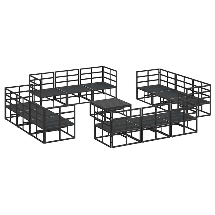 Set de canapele pentru grădină 13 pcs Negru 70 x 70 x 32 cm - WALTI WALTI