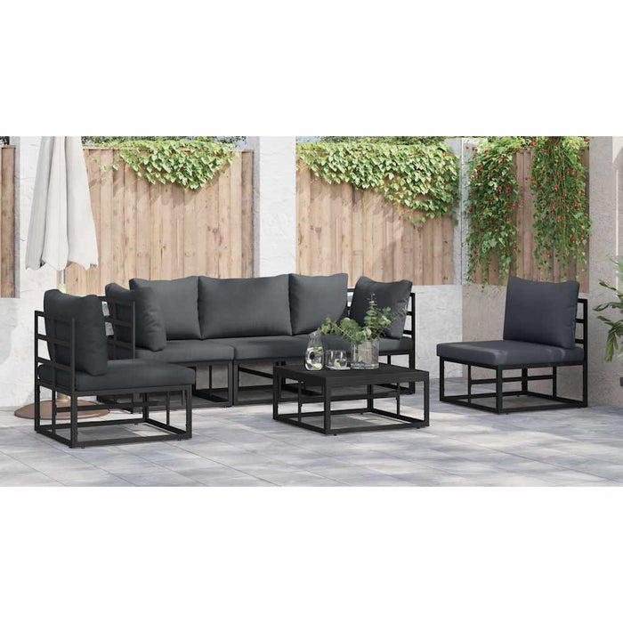 Set de canapele pentru grădină 5 pcs Negru 213 x 71.5 x 71 cm - WALTI WALTI