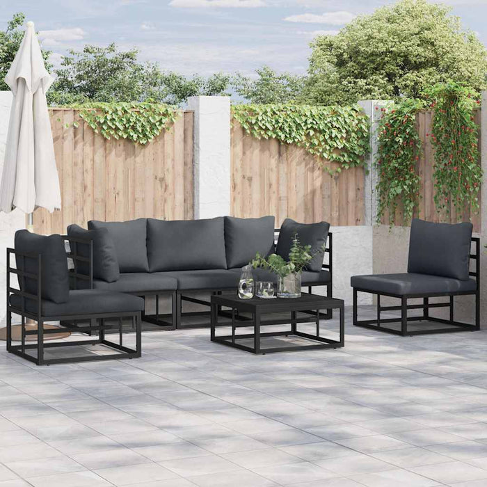 Set de canapele pentru grădină 5 pcs Negru 213 x 71.5 x 71 cm - WALTI WALTI