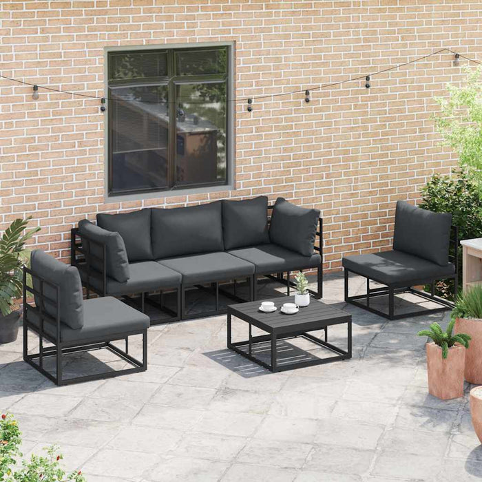 Set de canapele pentru grădină 5 pcs Negru 213 x 71.5 x 71 cm - WALTI WALTI