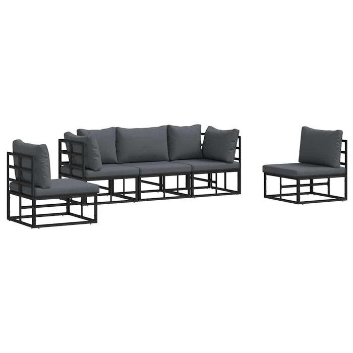 Set de canapele pentru grădină 5 pcs Negru 213 x 71.5 x 71 cm - WALTI WALTI