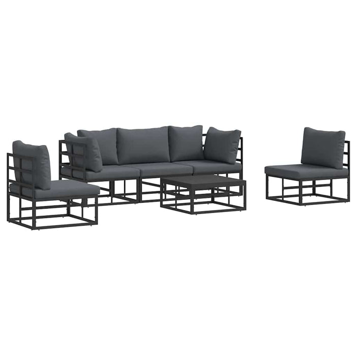 Set de canapele pentru grădină 6 pcs Negru 70 x 70 x 32 cm - WALTI WALTI