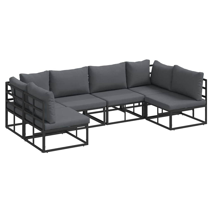 Set de canapele pentru grădină 6 pcs Negru 283 x 141.5 x 71 cm - WALTI WALTI