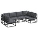 Set de canapele pentru grădină 6 pcs Negru 283 x 141.5 x 71 cm - WALTI WALTI