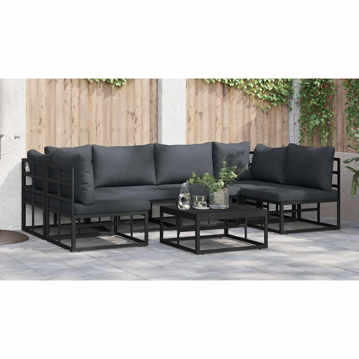 Set de canapele pentru grădină 7 pcs Negru 70 x 70 x 32 cm - WALTI WALTI
