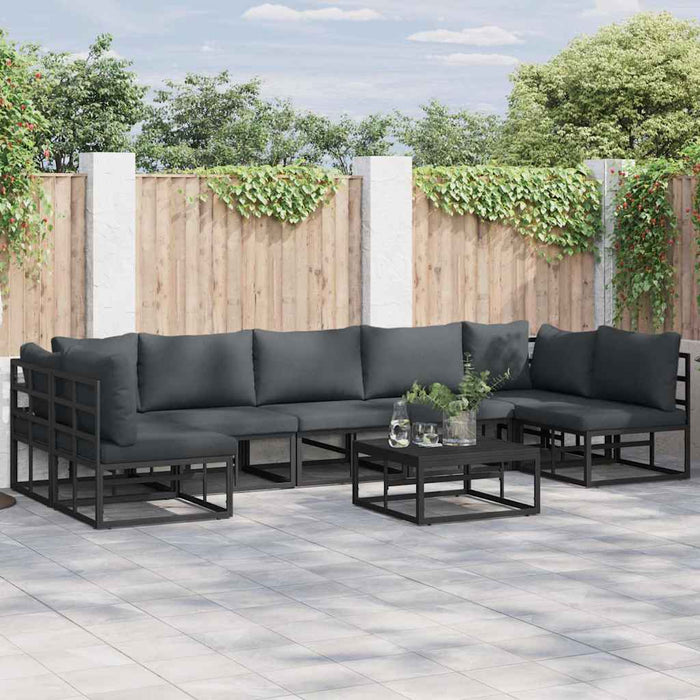 Set de canapele pentru grădină 7 pcs Negru 353 x 141.5 x 71 cm - WALTI WALTI