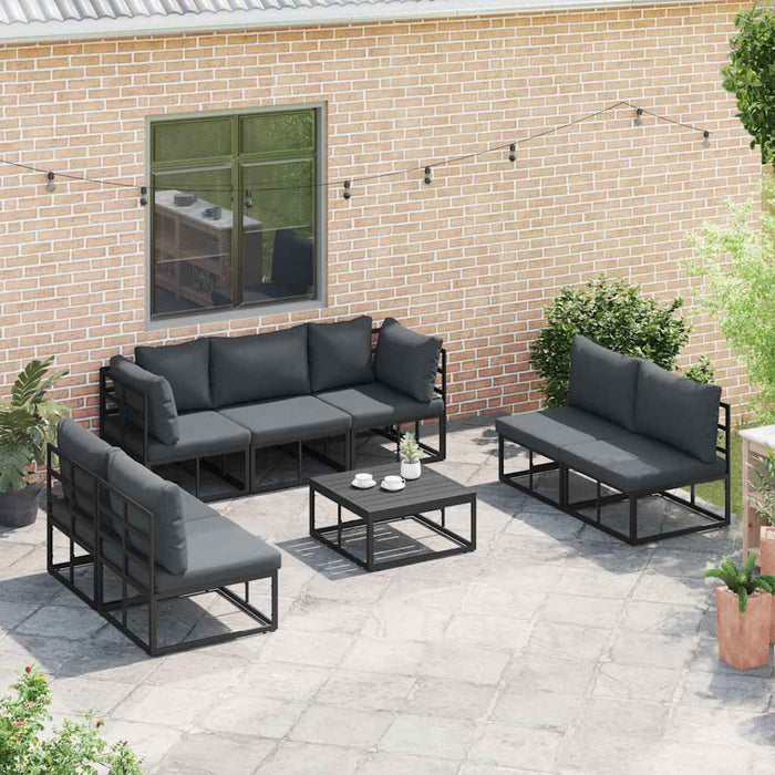 Set de canapele pentru grădină 7 pcs Negru 353 x 141.5 x 71 cm - WALTI WALTI