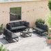 Set de canapele pentru grădină 7 pcs Negru 353 x 141.5 x 71 cm - WALTI WALTI