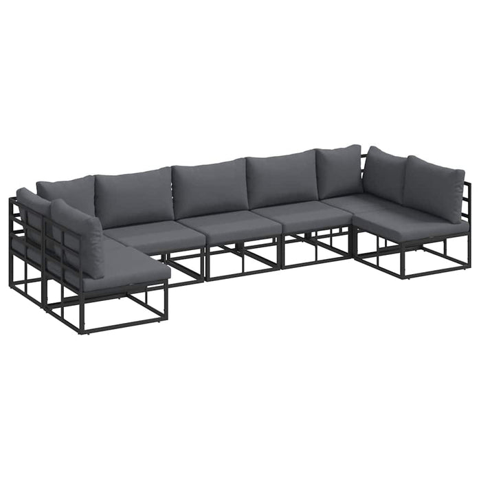 Set de canapele pentru grădină 7 pcs Negru 353 x 141.5 x 71 cm - WALTI WALTI