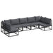 Set de canapele pentru grădină 7 pcs Negru 353 x 141.5 x 71 cm - WALTI WALTI