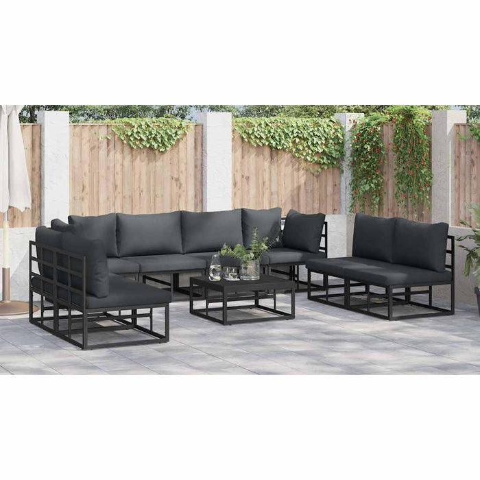 Set de canapele pentru grădină 8 pcs Negru 283 x 71.5 x 71 cm - WALTI WALTI