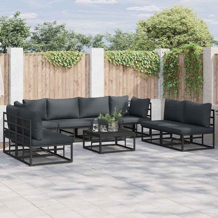 Set de canapele pentru grădină 8 pcs Negru 283 x 71.5 x 71 cm - WALTI WALTI