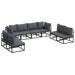 Set de canapele pentru grădină 8 pcs Negru 283 x 71.5 x 71 cm - WALTI WALTI