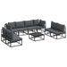 Set de canapele pentru grădină 9 pcs Negru 70 x 70 x 32 cm - WALTI WALTI