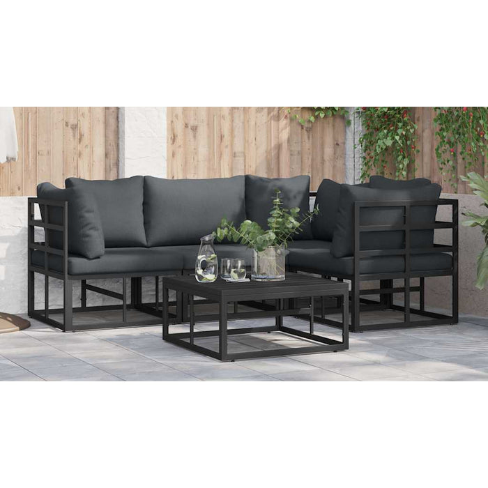 Set de canapele pentru grădină 4 pcs Negru 213 x 143 x 71 cm - WALTI WALTI