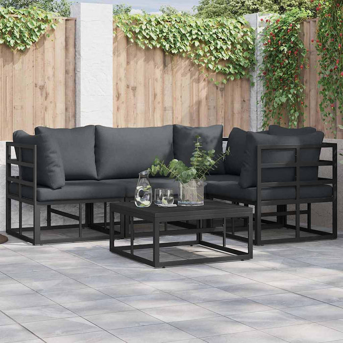Set de canapele pentru grădină 4 pcs Negru 213 x 143 x 71 cm - WALTI WALTI