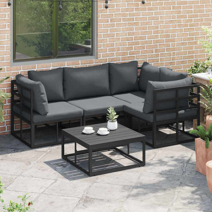 Set de canapele pentru grădină 4 pcs Negru 213 x 143 x 71 cm - WALTI WALTI