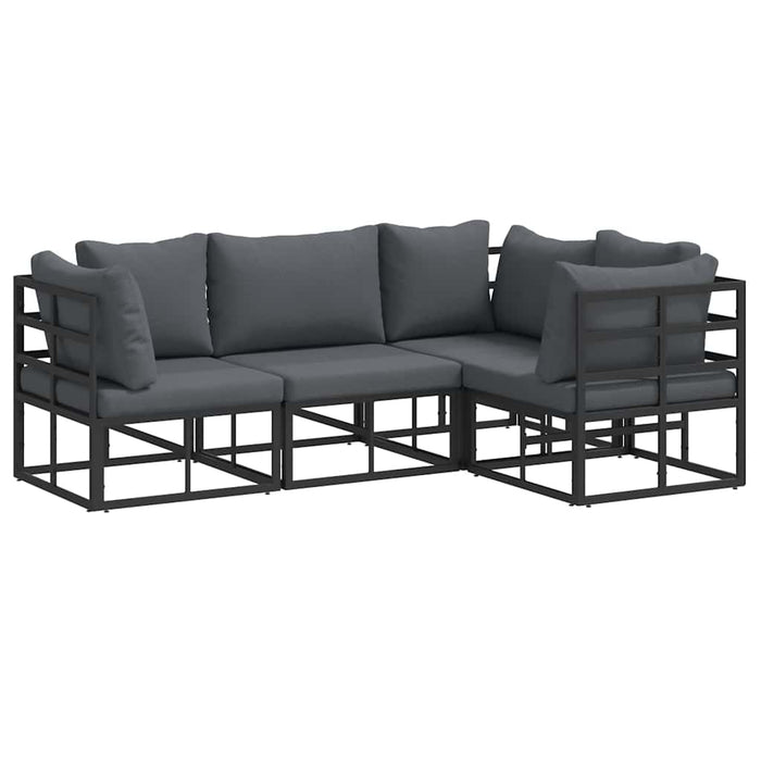 Set de canapele pentru grădină 4 pcs Negru 213 x 143 x 71 cm - WALTI WALTI