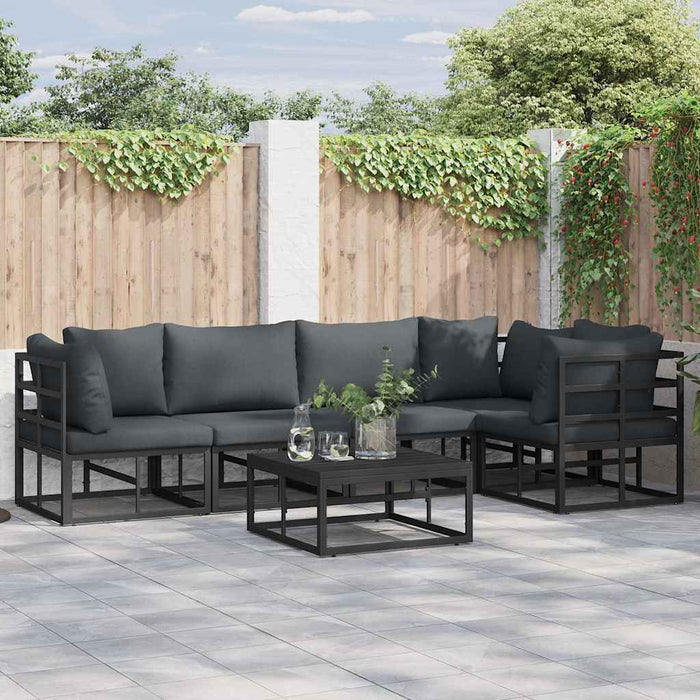 Set de canapele pentru grădină 5 pcs Negru 283 x 143 x 71 cm - WALTI WALTI