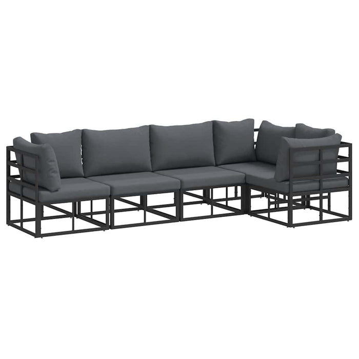Set de canapele pentru grădină 5 pcs Negru 283 x 143 x 71 cm - WALTI WALTI