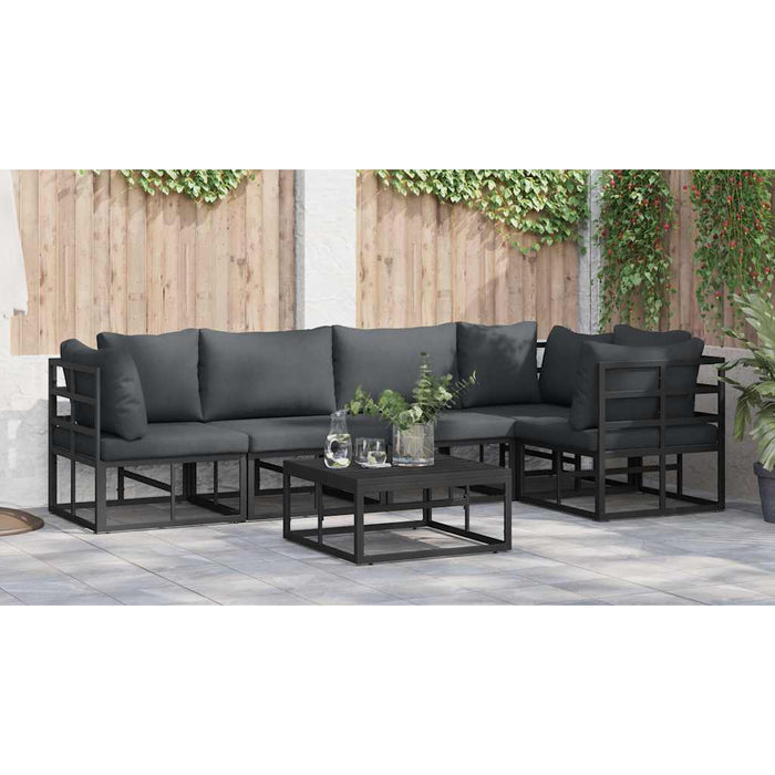 Set de canapele pentru grădină 6 pcs Negru 70 x 70 x 32 cm - WALTI WALTI