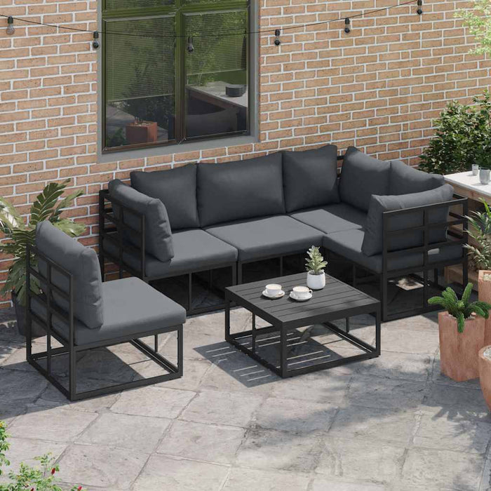 Set de canapele pentru grădină 6 pcs Negru 70 x 70 x 32 cm - WALTI WALTI