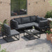 Set de canapele pentru grădină 6 pcs Negru 70 x 70 x 32 cm - WALTI WALTI