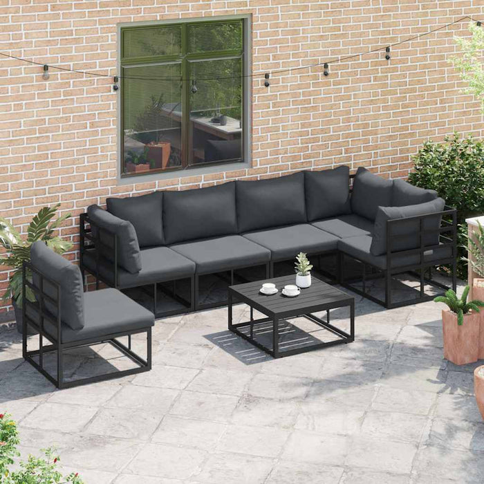 Set de canapele pentru grădină 6 pcs Negru 70 x 70 x 32 cm - WALTI WALTI