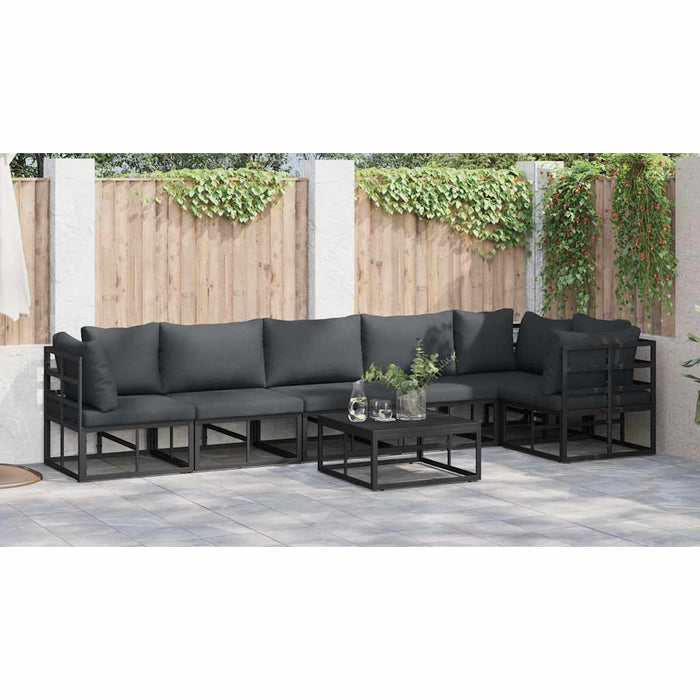 Set de canapele pentru grădină 7 pcs Negru 70 x 70 x 32 cm - WALTI WALTI