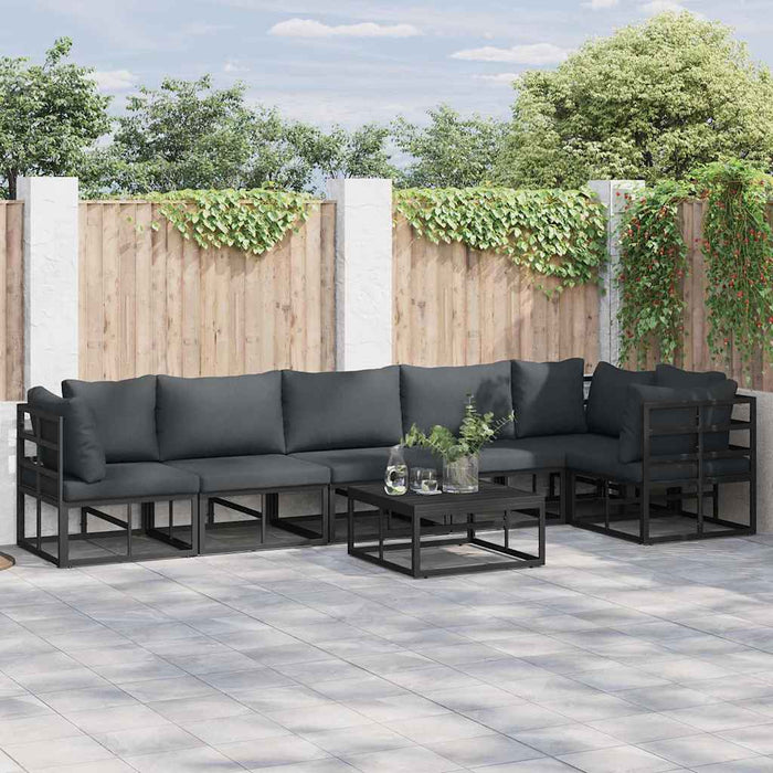 Set de canapele pentru grădină 7 pcs Negru 70 x 70 x 32 cm - WALTI WALTI