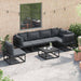 Set de canapele pentru grădină 7 pcs Negru 70 x 70 x 32 cm - WALTI WALTI