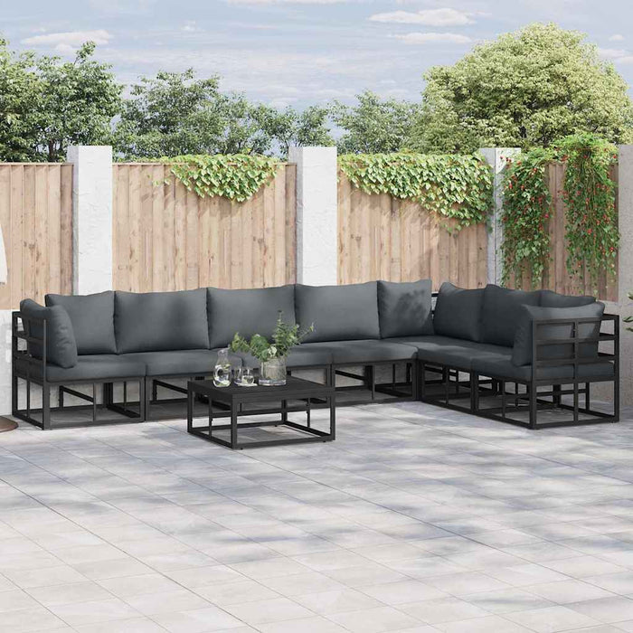 Set de canapele pentru grădină 7 pcs Negru 70 x 70 x 32 cm - WALTI WALTI
