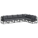 Set de canapele pentru grădină 7 pcs Negru 70 x 70 x 32 cm - WALTI WALTI
