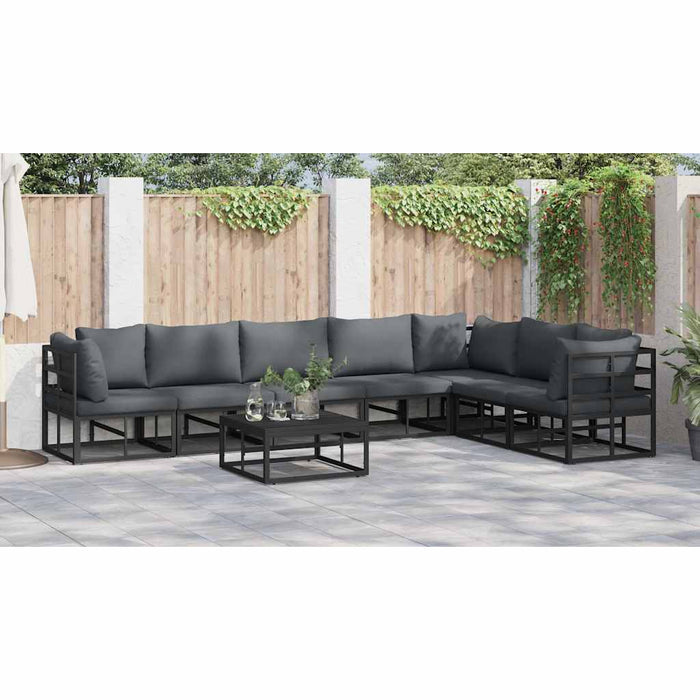 Set de canapele pentru grădină 8 pcs Negru 70 x 70 x 32 cm - WALTI WALTI