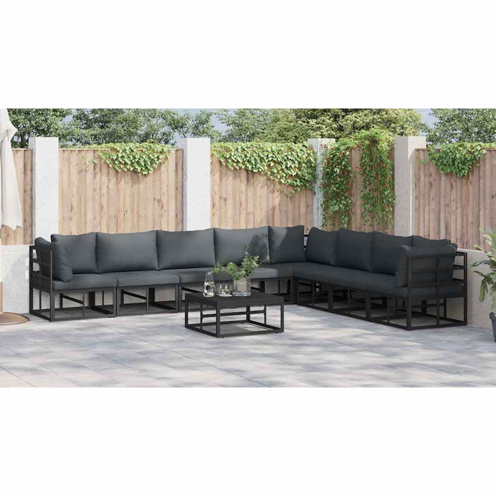 Set de canapele pentru grădină 8 pcs Negru 353 x 283 x 71 cm - WALTI WALTI