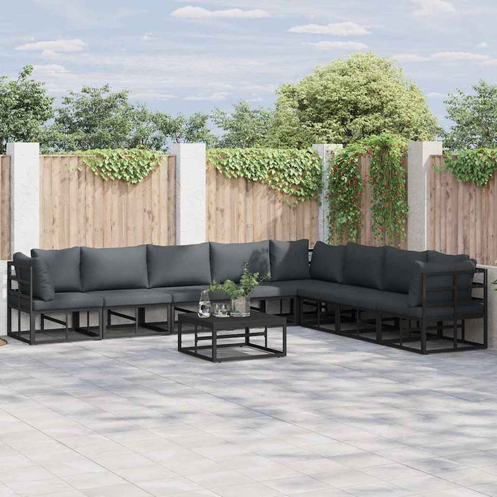 Set de canapele pentru grădină 8 pcs Negru 353 x 283 x 71 cm - WALTI WALTI