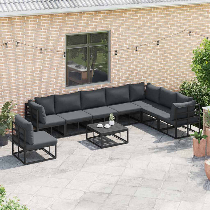 Set de canapele pentru grădină 8 pcs Negru 353 x 283 x 71 cm - WALTI WALTI