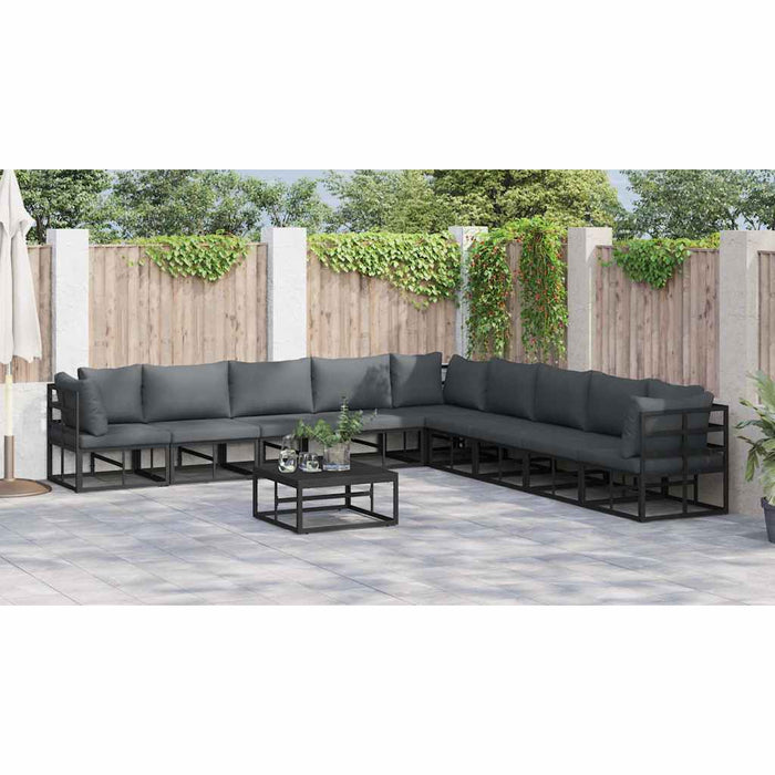 Set de canapele pentru grădină 9 pcs Negru 353 x 353 x 71 cm - WALTI WALTI