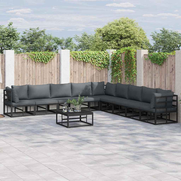 Set de canapele pentru grădină 9 pcs Negru 353 x 353 x 71 cm - WALTI WALTI