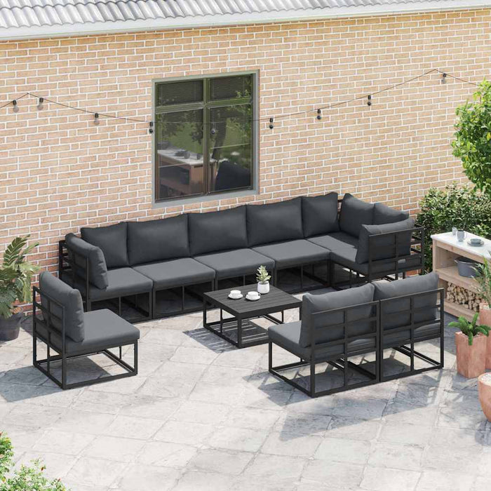 Set de canapele pentru grădină 9 pcs Negru 353 x 353 x 71 cm - WALTI WALTI