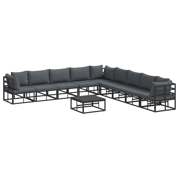 Set de canapele pentru grădină 10 pcs Negru 70 x 70 x 32 cm - WALTI WALTI